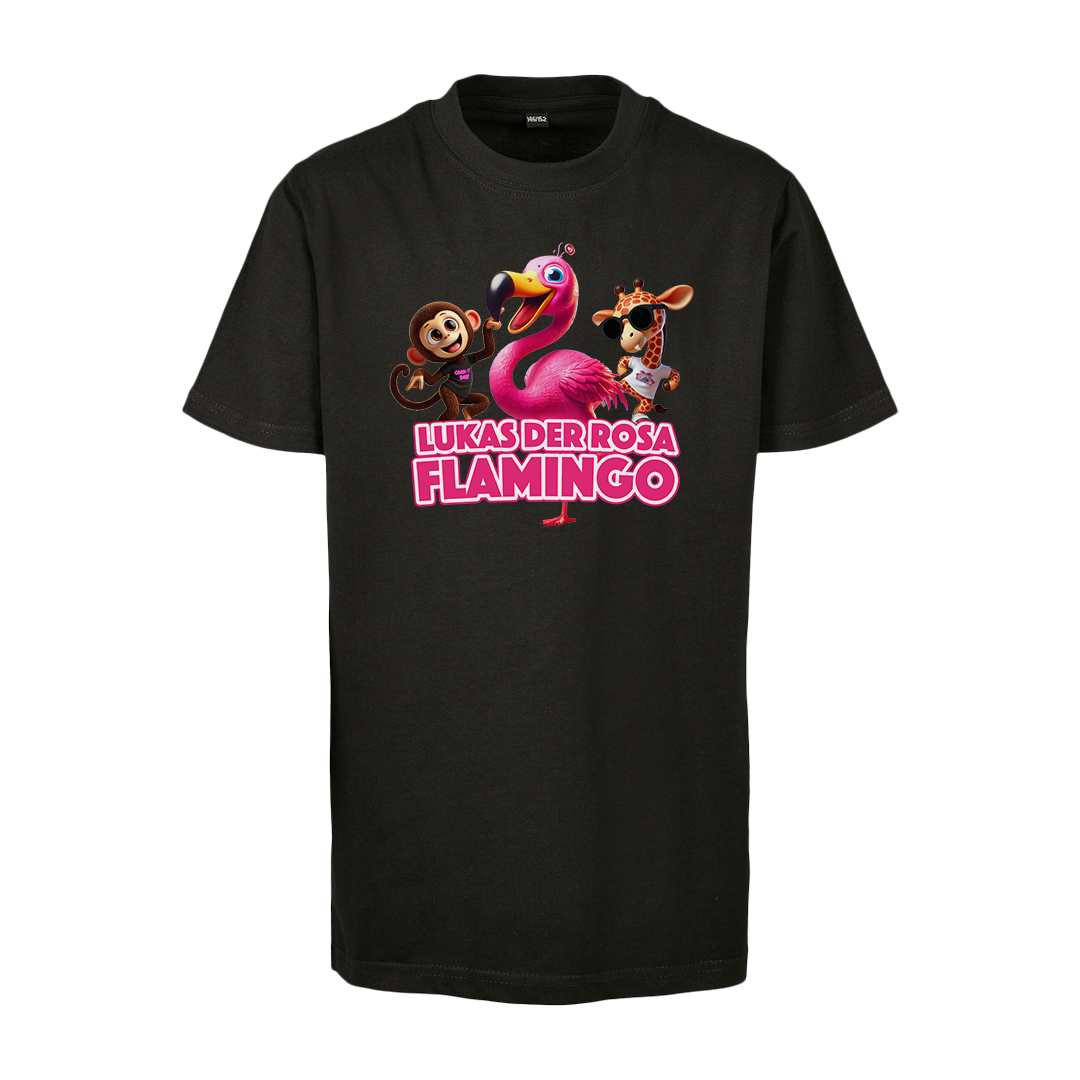 Partycrasher & Biervampir - Lukas der Rosa Flamingo - KIDS Shirt [schwarz]