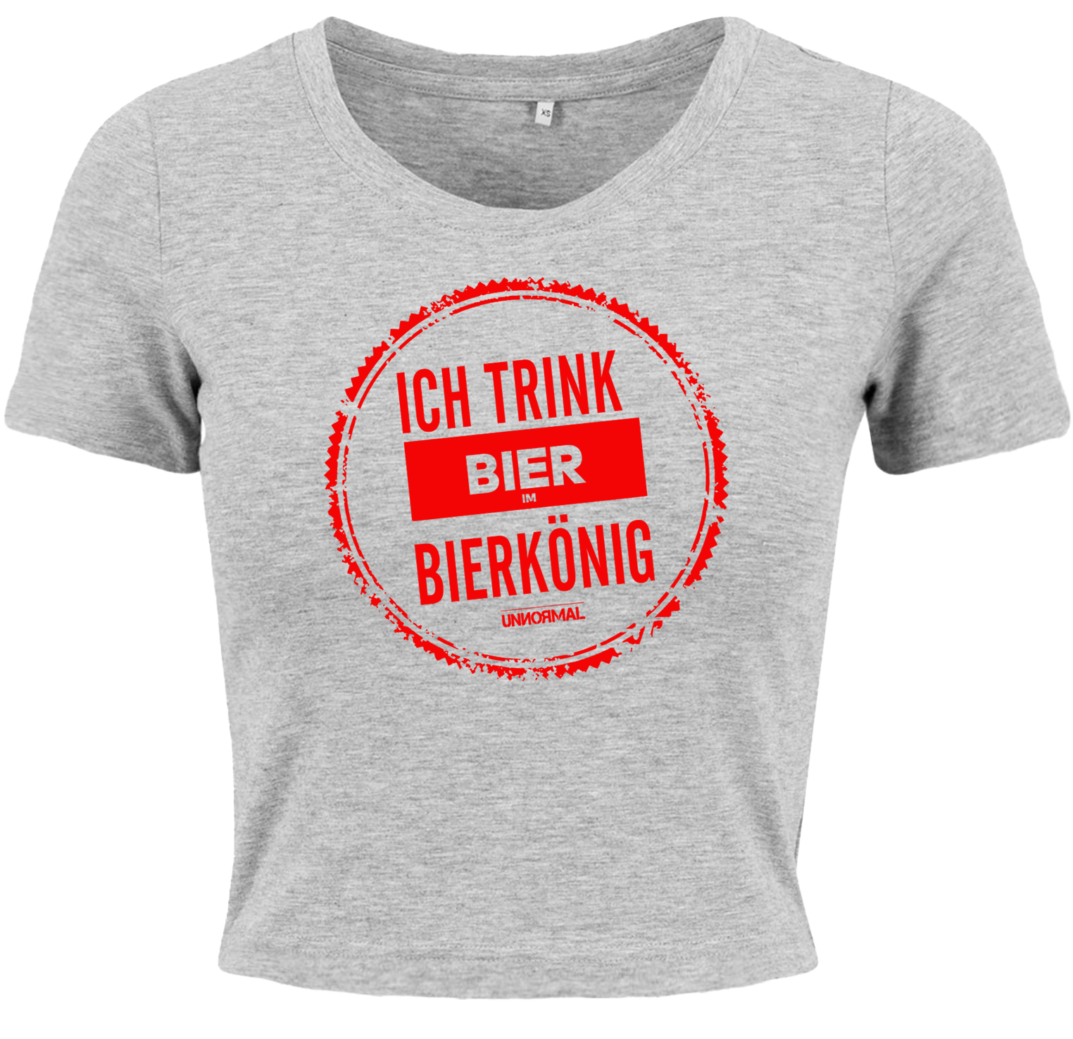 UNNORMAL - Bierkönig - Girl Crop Shirt [grau]